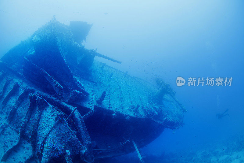 水肺潜水员观点沉船沉船SS Thistlegorm